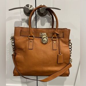 Michael Kors Tan Crossbody Bag with lock and key